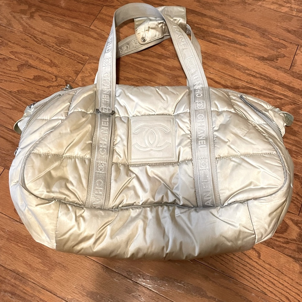 Authentic Chanel nylon duffle bag